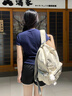 CinvaiKrose書(shū)包女2025年新款雙肩包蝴蝶印花小眾設計大學(xué)生背包生日七夕禮物 米白色【送女友老婆女生禮物走心】 曬單實(shí)拍圖