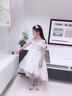 思妙星公主裙女童高端禮服花童婚禮小女孩禮服兒童主持人鋼琴演奏演出服 白色短款 150 曬單實拍圖