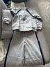英氏（YEEHOO）男童套裝兒童外套褲子兩件套中大童裝運動(dòng)休閑時(shí)尚春 淺灰 150 曬單實(shí)拍圖