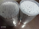 穩健出行醫用棉簽雙頭掏耳鼻清潔化妝脫脂棉棉棒白色7.5cm100支/桶 曬單實(shí)拍圖