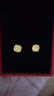 中國黃金（CHINA GOLD）足金拉絲小方糖耳釘女款黃金繞線(xiàn)耳飾品情人節生日禮物送女友老婆 拉絲小方糖耳釘 約2.3g 曬單實(shí)拍圖