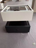 艾德盾智能床頭柜2025輕奢高級感爆款家用臥室意式極簡(jiǎn)床邊柜儲物柜一體 黑+米白色【玻璃臺面】 松木+貓爪皮 免安裝 40x40x50cm送感應燈 曬單實(shí)拍圖