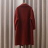 皮爾卡丹（pierre cardin）2024年秋冬赫本風(fēng)雙面羊絨大衣女中長(cháng)款100％羊毛呢外套女雙排扣 紅色 S :建議90-110斤 曬單實(shí)拍圖