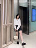 ZHR厚底樂(lè )福鞋女增高英倫黑色皮鞋一腳蹬百搭粗跟單鞋女AY308黑色37 曬單實(shí)拍圖