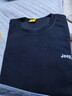 吉普（JEEP）衛(wèi)衣男秋冬季寬松長(zhǎng)袖T恤男士圓領(lǐng)打底衫衣服男裝 黑色 3XL 曬單實(shí)拍圖