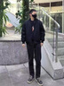 真維斯外套男春秋季純色夾克美式休閑款寬松百搭棒球服立領(lǐng)防風(fēng)教練茄克 8870外套 黑色 XL 曬單實(shí)拍圖