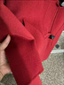 皮爾卡丹（pierre cardin）紅色雙面羊絨大衣女新款2025年冬季中長款牛角扣結(jié)婚高端毛呢外套 拉菲紅 XS 85-105斤 曬單實拍圖