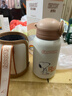 史努比（SNOOPY）兒童保溫杯帶吸管直飲男女小學(xué)生316不銹鋼喝水杯子雙蓋壺500ml咖 曬單實(shí)拍圖