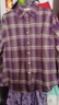 純棉格子襯衫女中年媽媽款時(shí)尚通勤顯瘦長(cháng)袖襯衣 紫色 3XL 136-145 曬單實(shí)拍圖