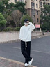 秋冬季加絨加厚衛衣男ins潮流寬松男女學(xué)生保暖圓領(lǐng)長(cháng)袖上衣外套2 草書(shū)字母白【加絨】 加絨 4XL 建議180-200斤 曬單實(shí)拍圖