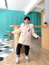 G.DUCKKIDS兒童羽絨服男童派克服中長(cháng)款小童加厚保暖外套寶寶冬裝大毛領(lǐng) 米白色 90 曬單實(shí)拍圖