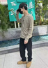 倉石一樹(shù)長(cháng)袖衛衣男士春秋季寬松休閑上衣服2025新款圓領(lǐng)潮流 灰杏色 L 曬單實(shí)拍圖