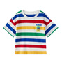 汪汪隊立大功童裝男童短袖t恤條紋夏裝寬松上衣寶寶男孩打底衫 彩虹條紋  140  曬單實(shí)拍圖