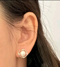 周六福S925銀珍珠耳釘耳飾生日禮物女X0913494 7.5-8mm 一對 曬單實(shí)拍圖
