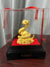 PRUY金蛇聚寶擺件絨沙金十二生肖蛇年吉祥物新年紀念品裝飾禮品禮物 中號金蛇聚寶 曬單實(shí)拍圖