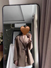 俞兆林媽媽春裝50-60歲洋氣毛呢大衣2025新款中老年人女貴夫人時尚衣服 灰色 3XL(建議125-135斤) 均碼 曬單實拍圖