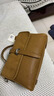 裘真植鞣牛皮007郵差包女真皮大容量通勤單肩斜挎包復古包 大象灰 曬單實(shí)拍圖