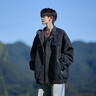 Shelley Jones美式復古pu皮衣外套男士秋季新款寬松潮流高級感痞帥夾克上衣服裝 黑色 XL [建議125-135斤] 曬單實(shí)拍圖