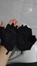 回力耐磨透氣騎行半指手套男春夏季女款運動(dòng)健身戶(hù)外新款露指防滑減震 黑色大號 曬單實(shí)拍圖