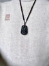 優(yōu)格麗十二生肖天然黑曜石吊墜男女本命年屬蛇項鏈掛件護身符禮物 生肖豬 曬單實拍圖