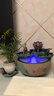 陋石坊創(chuàng  )意流水噴泉擺件客廳招財擺件家居飾品電視柜桌面小擺件開(kāi)業(yè)禮品 S018-11憶荷流水中號（含霧化器 曬單實(shí)拍圖