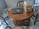 扇璽陽(yáng)臺茶桌椅組合陽(yáng)臺圓形家用泡茶臺一桌五椅客廳飯餐桌兩用泡茶桌 【胡桃色】1米圓桌+4圍椅+飯桌泡茶兩用桌 曬單實(shí)拍圖