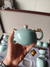 天青汝窯功夫茶具套裝陶瓷冰裂泡茶壺可開(kāi)片家用客廳輕奢禮品整套 汝窯26頭【天青-祥龍西施+杯墊】 曬單實(shí)拍圖