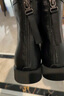 卓詩(shī)尼秋冬瘦瘦靴短靴鞋子法式抓皺粗跟小裸靴 黑色 39  曬單實(shí)拍圖