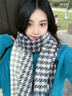 CACUSS圍巾女士秋冬季長(cháng)款格紋大披肩外搭保暖護頸圍脖生日禮物千鳥(niǎo)格 曬單實(shí)拍圖