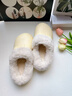 樸西2025時(shí)尚新款博肯棉拖鞋女厚底軟彈保暖加絨防滑防水棉拖鞋情侶款 香蕉黃 【防污耐臟】 38-39 【適合37-38】 曬單實(shí)拍圖
