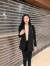 羅蒙（ROMON）小西裝外套女春秋新款韓版修身職業(yè)裝休閑時(shí)尚洋氣中長(cháng)款西服上衣 黑色 XL 120-129斤 曬單實(shí)拍圖