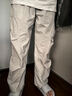 美式戶(hù)外潮牌工裝褲子男春秋季新款皺感直筒休閑褲防水登山傘兵褲 淺灰色 XL 曬單實(shí)拍圖
