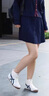 ZHR休閑鞋女頭層豬皮高幫軟底女鞋百搭潮流德訓(xùn)鞋女 BT209米藍(lán)37 曬單實(shí)拍圖