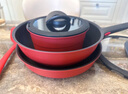 特福（Tefal）鍋具套裝百變鍋可拆卸煎炒鍋有鈦不粘鍋六件套千葉玫瑰紅 曬單實(shí)拍圖