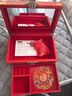 非遺文化經(jīng)典工藝龍鳳銅絲貝殼漆器螺鈿收納首飾盒仿古送禮新人 23銅絲貝殼鑲嵌紅底龍鳳 曬單實(shí)拍圖