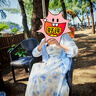 茵曼（INMAN）法式碎花高級感2025夏女新款休閑中長(cháng)吊帶連衣裙子 月藍色吊帶裙 S 曬單實(shí)拍圖