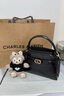 CHARLES&KEITH鱷魚紋凱莉包手提斜挎婚包包女包生日禮物七夕禮物CK2-50270880-1 Black黑色 S 曬單實拍圖