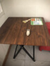 折疊桌餐桌家用小戶型吃飯桌簡易租房出租屋正方形小方桌子便攜式 胡桃+黑架【80*80*74cm】 曬單實拍圖