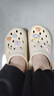 名創(chuàng)優(yōu)品（MINISO）洞洞鞋女款2025新款eva防滑防臭沙灘鞋增高涼拖鞋女夏季外穿 卡其+海洋星星(10個)滴塑 36-37 曬單實拍圖