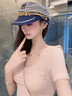 JIOESC帽子女時(shí)尚洋氣夏天薄款復古英倫平頂Cosplay水手帽船長(cháng)帽海軍帽 藍白色 均碼 1個(gè) 【56cm-58cm】 曬單實(shí)拍圖