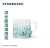 星巴克（Starbucks）薄荷綠浮雕款玻璃杯425ml咖啡杯子冷水杯桌面水杯女士生日禮物 曬單實(shí)拍圖