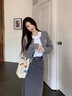 唐菓蜜秋冬連衣裙女2025新款女裝韓系時(shí)尚減齡甜美通勤風(fēng)顯瘦套裝裙子 灰色開(kāi)衫+內搭+裙子 M 曬單實(shí)拍圖