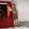 妖精的口袋假兩件格子拼接印花連衣裙女2024秋季新款寬松顯瘦裙子 復古棕色 S 曬單實拍圖