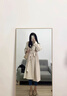 春乏2025春秋中長(cháng)款原宿英倫風(fēng)衣女洋氣感小個(gè)子西裝大衣外套女 米白色 XS 建議105斤以下 曬單實(shí)拍圖