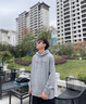 Marc O'Polo/MOP 春秋季連帽衛(wèi)衣男休閑時(shí)尚膠印大logo長(zhǎng)袖套頭上衣 淺花灰936 L 曬單實(shí)拍圖