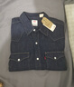 Levi's李維斯男士經(jīng)典寬松藍色牛仔襯衫時(shí)尚簡(jiǎn)約美式水洗情侶外套 復古深藍色 L 曬單實(shí)拍圖