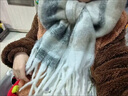 JIOESC格子圍巾女冬季新款保暖百搭披肩高級(jí)感韓版加厚保暖學(xué)生圍脖情侶 撞色條紋【米咖】加絨加厚 曬單實(shí)拍圖
