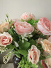 呂姆克假花單支裝飾絹花塑料花干花插花裝飾擺件整1束10頭玫瑰粉色7619 曬單實(shí)拍圖