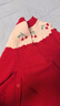 戴維貝拉（DAVE＆BELLA）兒童毛衣開(kāi)衫2025秋裝新款女童針織長(cháng)袖外套小童外衣女寶寶上衣 紅色【現貨】 90 cm（建議身高80-90cm） 曬單實(shí)拍圖