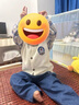 G.DUCKKIDS寶寶春秋套裝1一3歲男童襯衣網(wǎng)紅三件套潮小童韓版洋氣衣服童裝潮 白色 機器貓三件套 高85-95cm 2-3歲【100碼】 曬單實(shí)拍圖